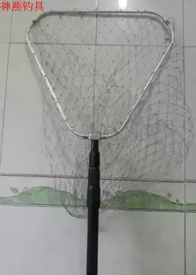 Shenyan high-end black rod fishing net telescopic positioning 3 meters 3 5 meters 4 meters triangular big fishing net big fish net pocket
