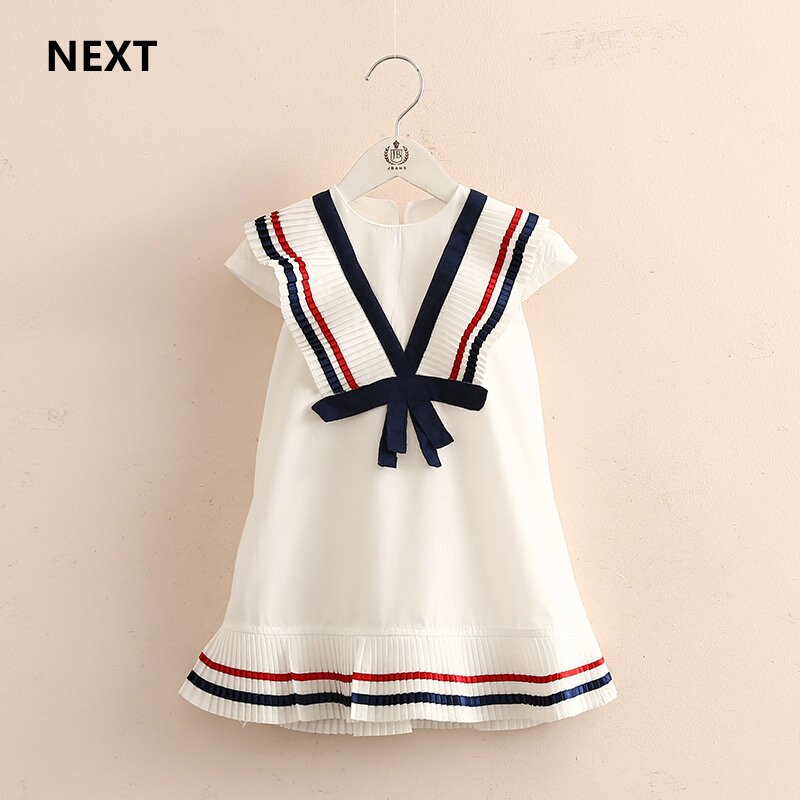 Next Baby Fold Dress 2023 Summer New Girl Dress Children's Round Dress