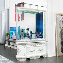 European bullet fish tank Floor-to-ceiling household living room screen partition Free water change small and medium-sized ecological glass aquarium