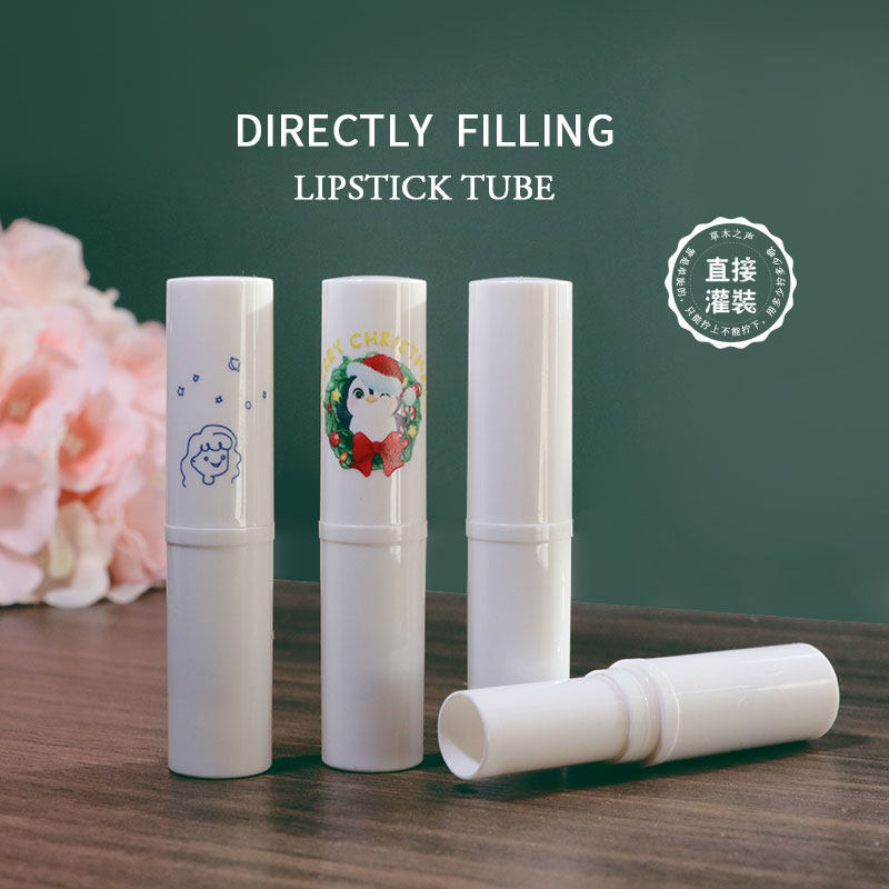 Can be filled directly with girls Christmas lipstick pipe red pipe hand-made small white pipe diy mold