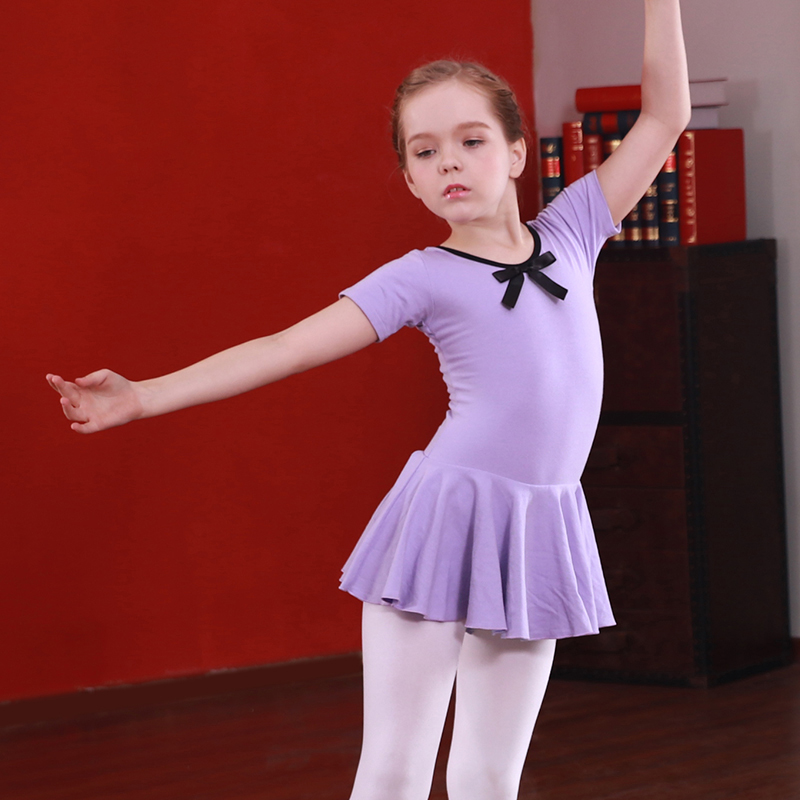 quần áo khiêu vũ cho trẻ em ngắn tay khiêu vũ váy luyện tập vũ đạo váy biểu diễn quần áo cô gái múa ba lê váy mùa xuân trẻ em mùa hè của.