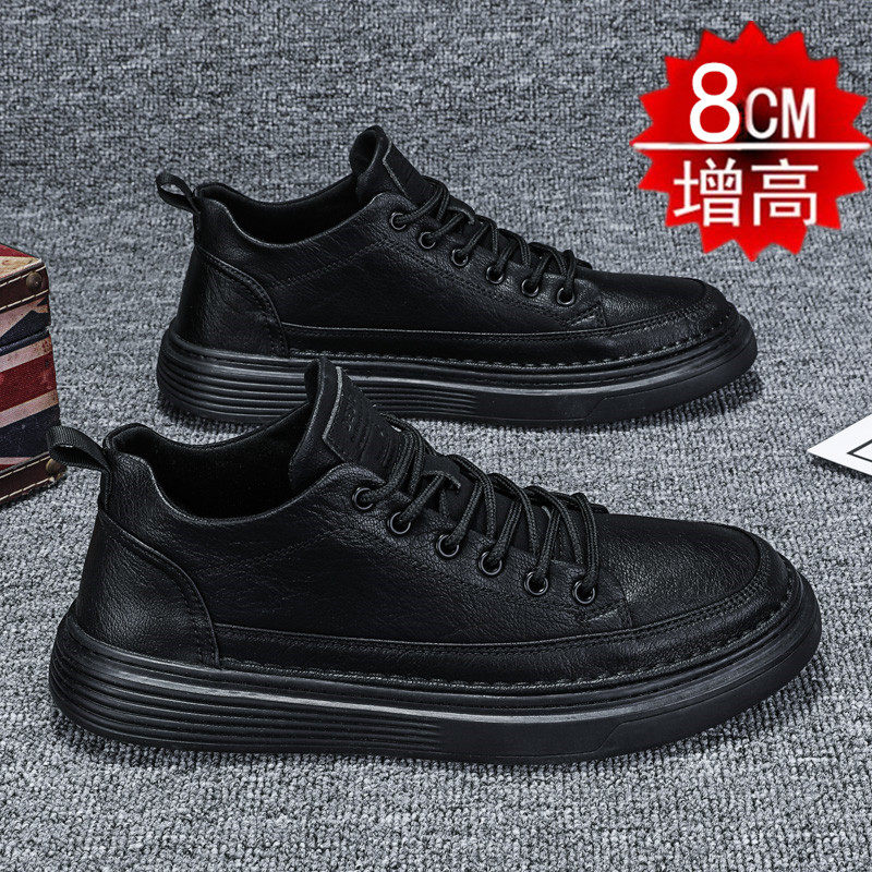 Summer new interior heightening men's shoes 10cm Leisure Inn Deodorant Men's Tooling Boots Pure Black Men Sports Shoes