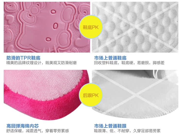 Pantoufles enfants en suède HELLO KITTY pour hiver - semelle tendon - Ref 1036120 Image 43