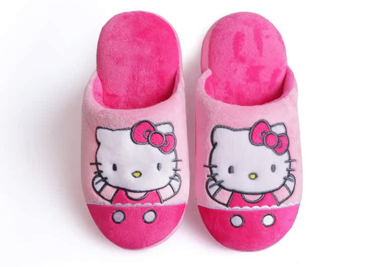 Pantoufles enfants en suède HELLO KITTY pour hiver - semelle tendon - Ref 1036120 Image 35