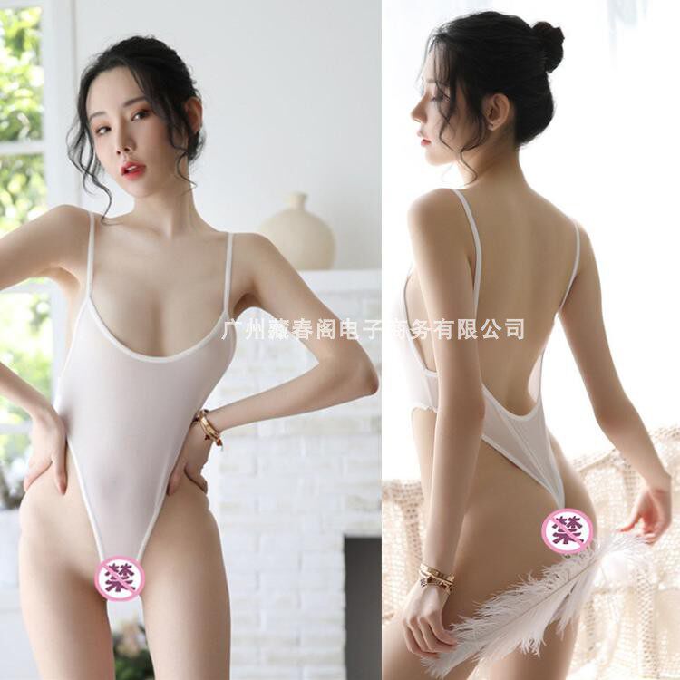 Japan Japanese sling dead reservoir water swimsuit sexy open file one-piece underwear sexy lingerie pajamas female perspective ice silk