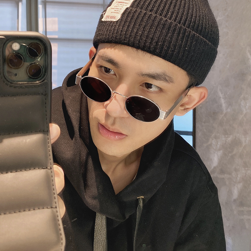 Japanese retro personality small-frame sunglasses funny bungee polarized anti-UV with myopia sunglasses men and women tide