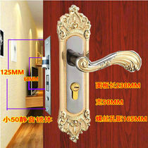 Small 50 bearing door lock European antique yellow bronze bedroom room set steel wooden door handle retro decoration