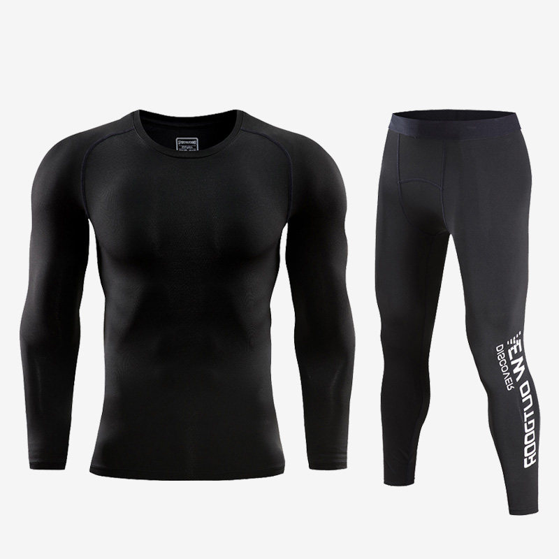 TOMIF Transparent Wind Tight Fit Suit Men's Long Sleeve Fitness Clothing Sports Speed Dry Stretch Basketball Training Long Pants