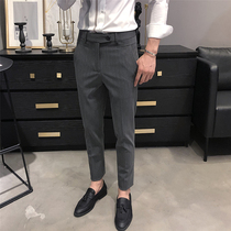 Autumn trousers mens slim feet British style business dress mens suit pants Korean version of the trend Ruffian casual pants