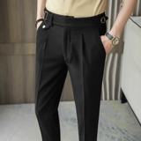 Осенние белые трендовые штаны для отдыха, костюм, пиджак классического кроя, изысканный стиль, свободный прямой крой