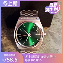 nixon Watch Mens nixon A045-1696 Silver Green Steel Belt Neutral hipster Men and Women Green Water Ghost Watch