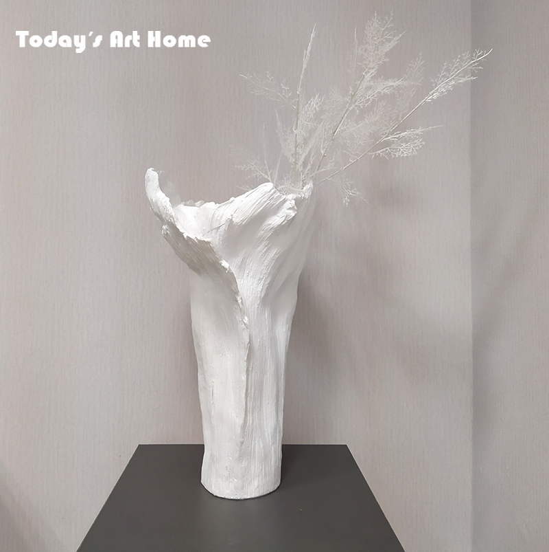 Irregular Large Vase Modern SILENT WHITE FLORAL HOTEL XUANGUAN ENTRANCE SAMPLE HOUSE DISPLAY CENTRAL LIKE BOARD ROOM FLOWER ARRANGEMENT PENDULUM