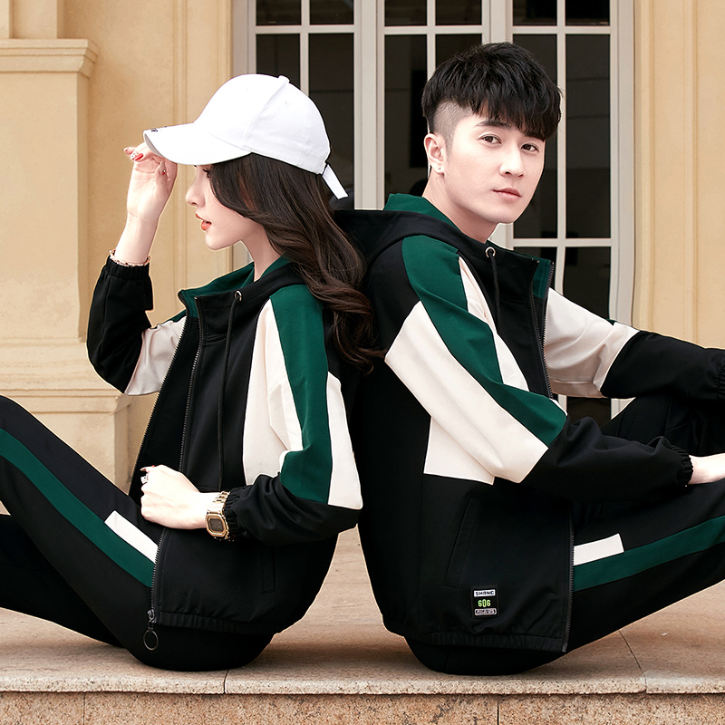 361 hooded casual suit men and women Jordano sportswear sweater couple wear sports jacket three-piece spring and autumn