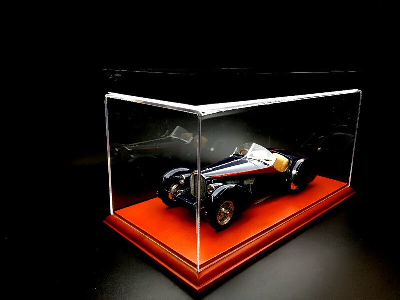 1:18 Cmc Car Model Solid Wood Base Display Box Acrylic Resin Cover Ultra-High Transparency