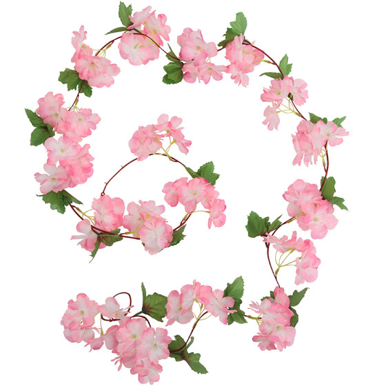 仿真樱花花藤空调暖气管道房顶吊顶室内装饰塑料假花藤条拱门缠绕