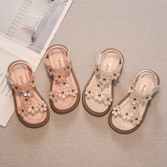 女童凉鞋夏款2025新款夏季真皮软底中大童公主宝宝女童鞋儿童鞋子