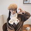 Furry Scarf Korean Style Cute Cat Lamb Wool Cross Neck Scarf for Female Students Winter Scarf Angora Red