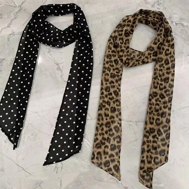 Purely Sensual Leopard Print Polka Dot Scarf, New Autumn and Winter Style, Versatile, Fashionable, Niche, High-End, Can Be Used as a Belt