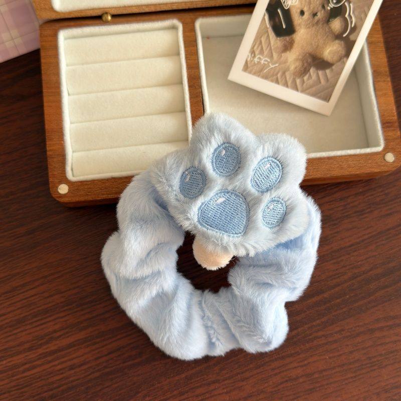 Autumn and Winter New Plush Doll Cat Paw Scrunchie Cartoon Versatile Girly Style Plush Sweet Hair Accessory Headwear