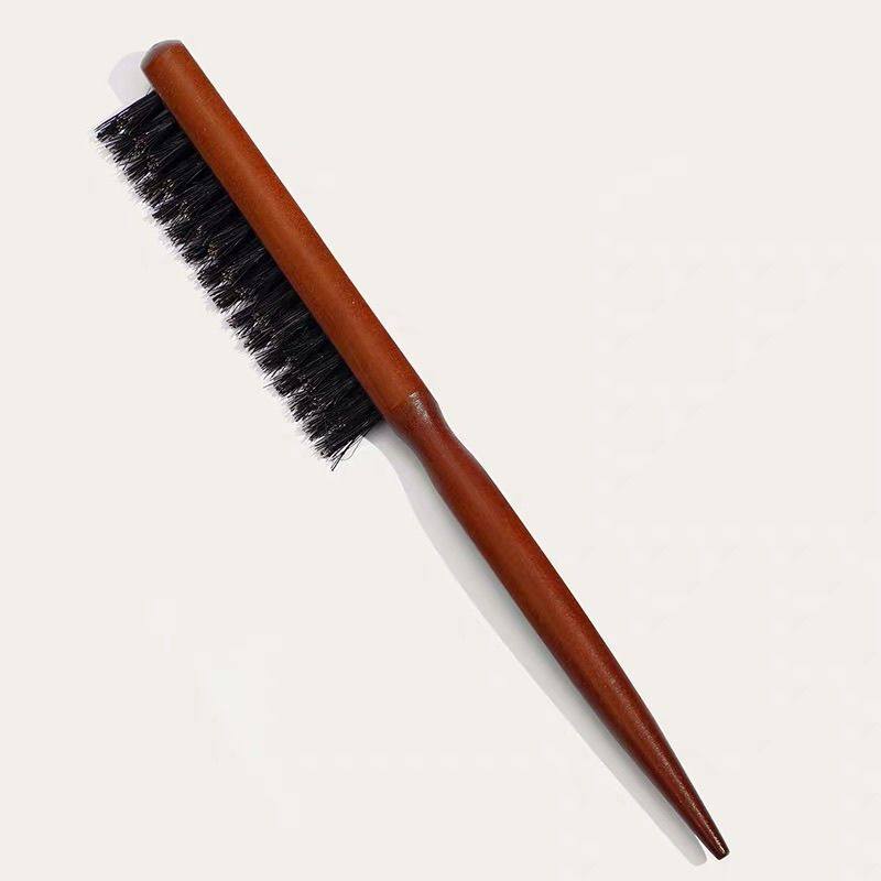 Hair Styling Comb, Pig Bristle Comb for Smoothing Hair, Pointed Tail Comb for Combing, Salon and Photo Studio Special Comb, Double-Sided Hair Styling Tool