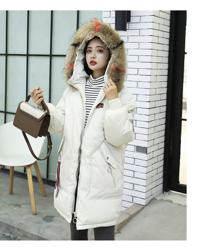 Bà bầu mùa đông mặc áo khoác dày xuống quần áo cotton nữ phiên bản Hàn Quốc của phần dài bằng cotton rộng kích cỡ áo khoác cotton rộng rãi váy bà bầu