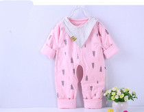 Baby elephant funny Ding Newborn baby jumpsuit Spring and autumn padded baby autumn and winter clothing Hayi thin cotton clothing 0-2 years old