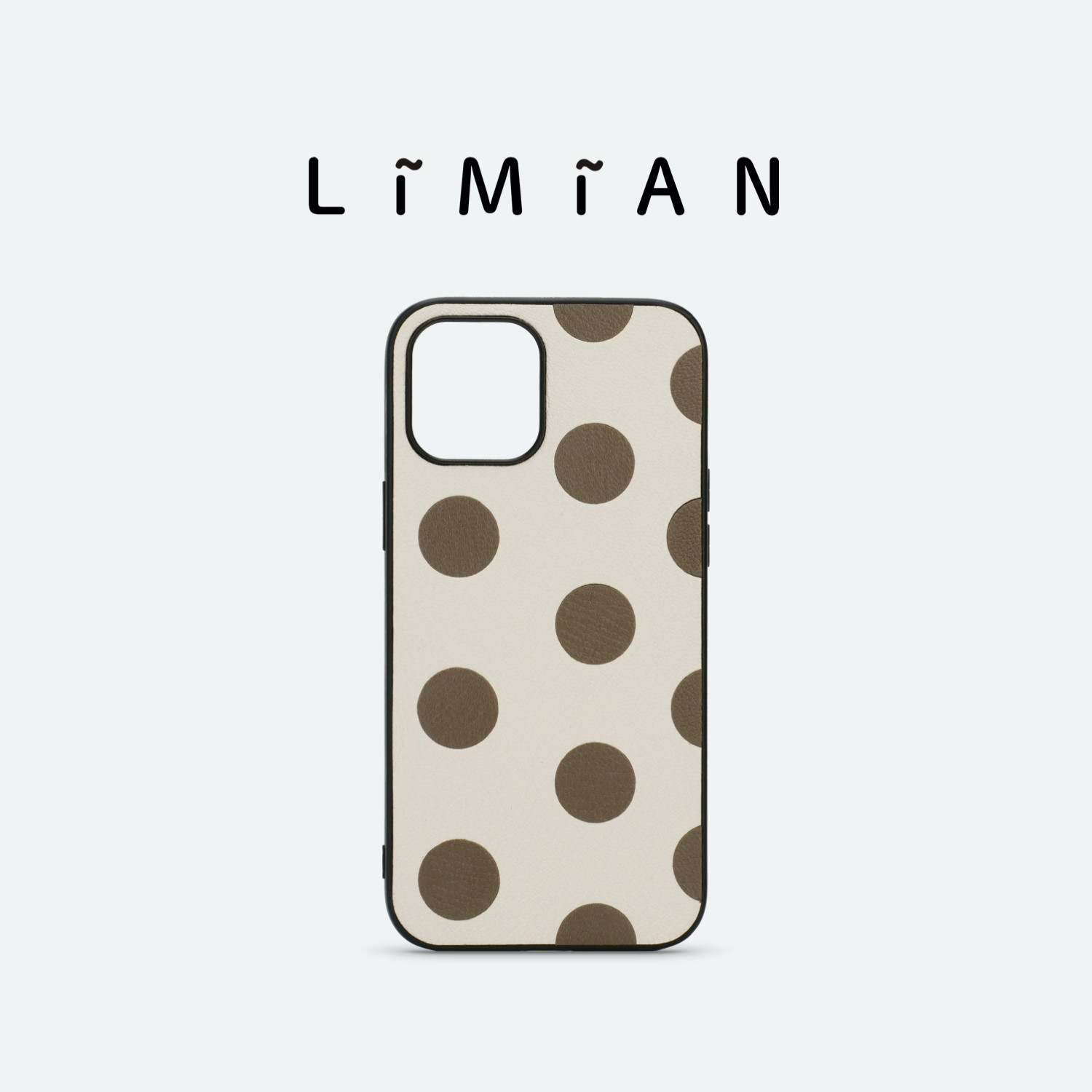 Inside LM | Podot mobile phone shell red and white round poppAndy applicable iphone15proMax Huawei mate60pro Samsung Custom Artisanal Texture Color Personality Genuine Leather small crowdsourced