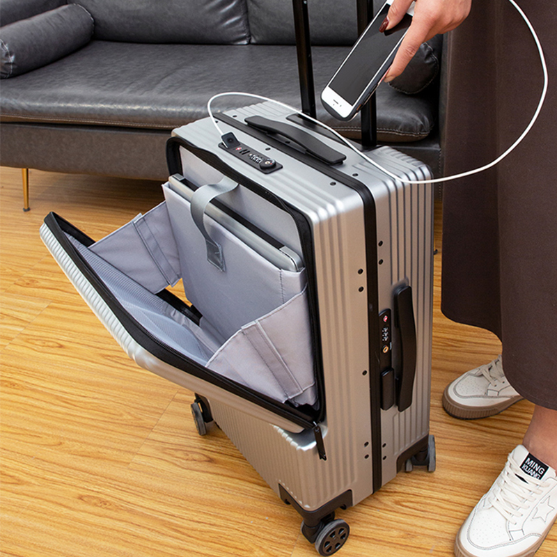 Aluminum Frame Front Suitcase Opening Boarding Man Business 20 Inch Suitcase 18 Lalever Box Woman New 2022 Case