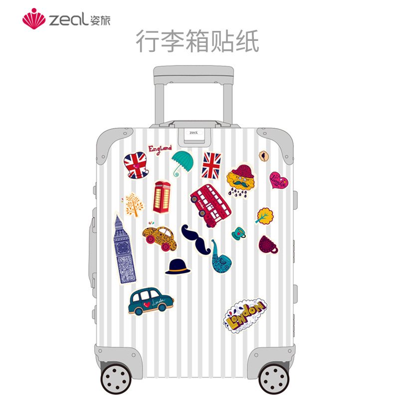 zeal waterproof suitcase stickers 5 trendy brand personalized creative DIY box stickers graffiti cartoon refrigerator stickers stickers