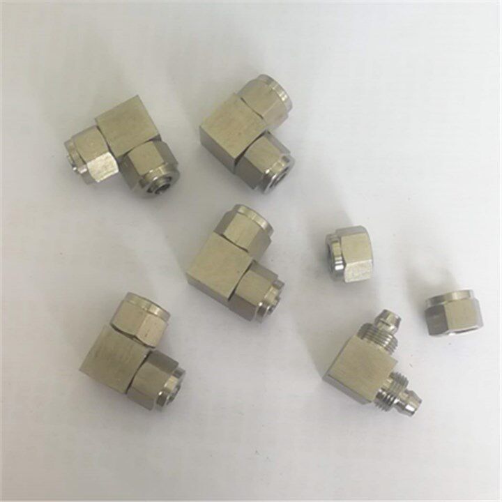 Quick screw joint stainless steel fast - twisting joint hose joint PU tube joint screw right angle middle