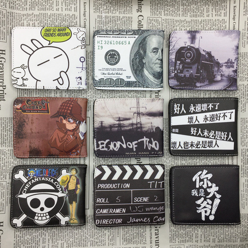 Wallet male student personality creative high school trend men's youth short folding ultra-thin small cartoon wallet