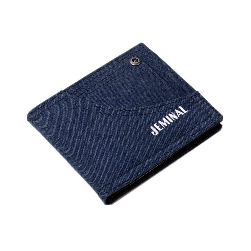 Men's wallet men's short 2018 new canvas trendy simple youth high school students ultra-thin personality small wallet