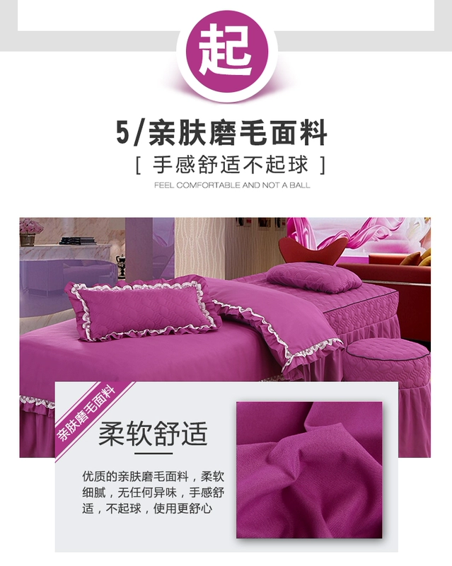 Vẻ đẹp trải giường bốn bộ đơn giản cao cấp Châu Âu trị liệu massage giường đặt thẩm mỹ viện spa cơ thể mảnh duy nhất với lỗ ga chun bọc giường spa