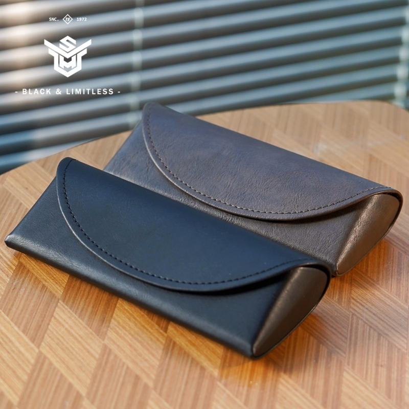 High-End Crazy Horse Soft Leather Eyeglass Case, Sheepskin Leather Fashionable Sunglasses Case, Myopia Glasses Cloth Bag Protection Set