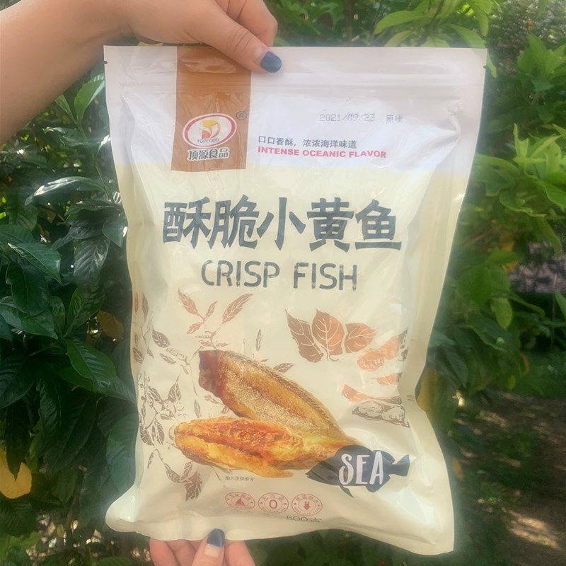 Fragrant crisp yellow fish crisp and small yellow fish 500g yellow flower fish with fish crisp ready-to-eat small fish seafood snacks snack fish dry