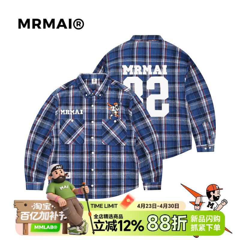 Mrmai Mai Sheng Series Early Spring New British Retro Preppy Style Patterned Long-Sleeved Shirt Jacket Casual Shirt