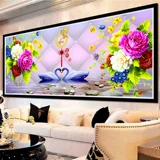 2023 Новый 5D Diamond Painting Living Room Paste Cross -Cross -Switch Full Diamond Family и Rich Swan Wedding Brick and Stone Show