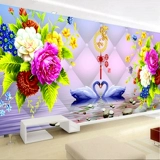 2023 Новый 5D Diamond Painting Living Room Paste Cross -Cross -Switch Full Diamond Family и Rich Swan Wedding Brick and Stone Show