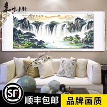 Scroll hanging painting living room feng shui lucky hanging shaft landscape painting custom Chinese ink painting decoration scroll horizontal hanging