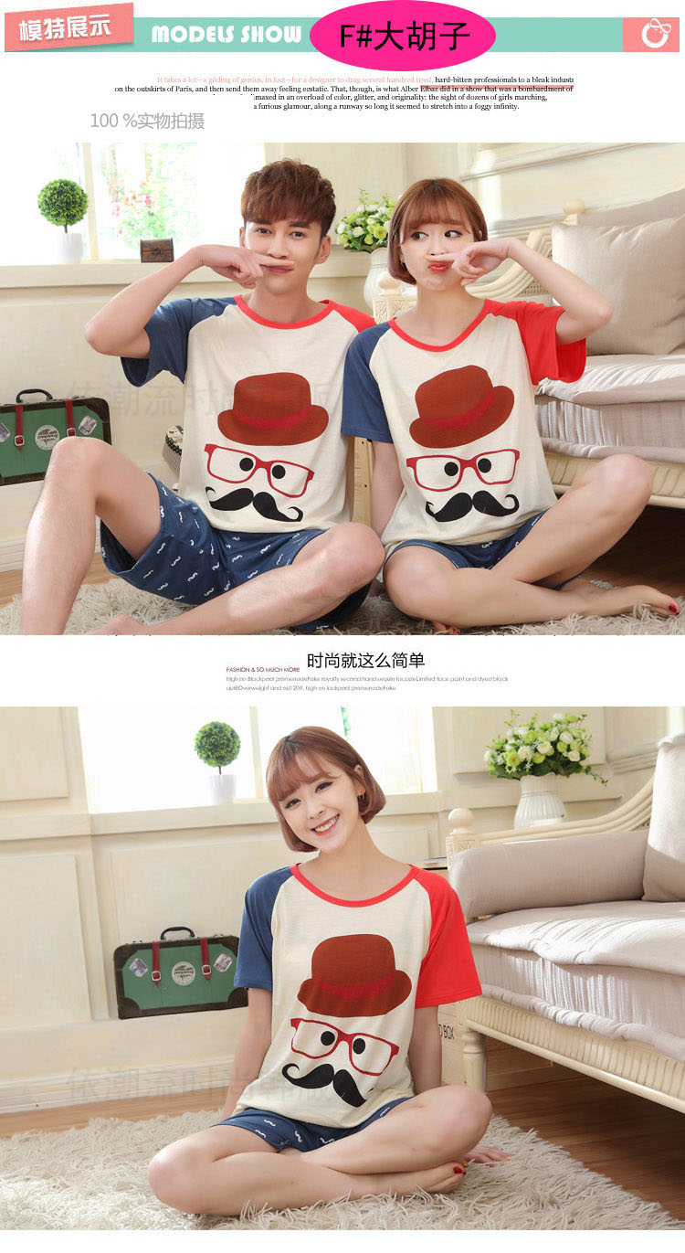 Mùa xuân và mùa thu các cặp vợ chồng của phụ nữ đồ ngủ mùa hè ngắn tay cộng với phân bón XL lỏng nam quá khổ 300 kg 200 kg chất béo mm kiểu đồ bộ