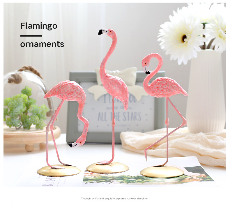 Đơn giản hiện đại món quà hồng flamingo nhựa dễ thương đồ trang trí động vật máy tính để bàn trang trí phòng khách trang trí những vật trang trí nhà đẹp