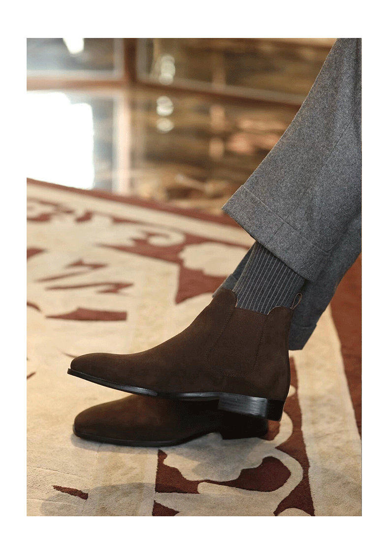 Челси сапоги chelsea切尔西靴男靴子boots马丁短靴英伦反绒冬季真皮靴高帮男鞋