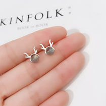 JG Net red earrings 2020 New Tide round face suitable for earrings advanced sense French Net red sterling silver niche thin