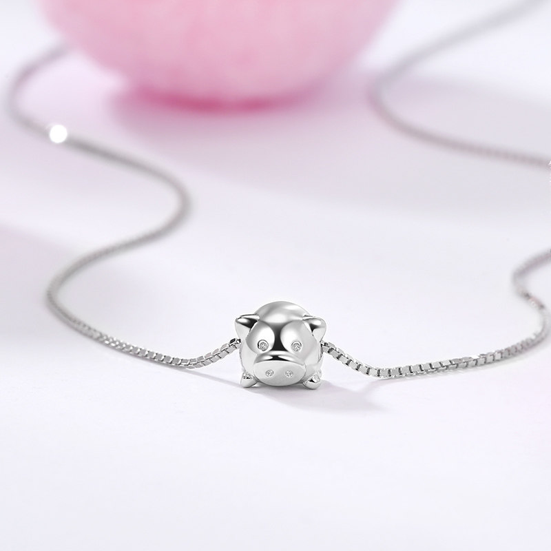 JG Zodiac Pig Necklace Women Sterling Silver Light Luxury Niche Design Sense Premium 2021 New Collarbone Chain Birthday Gift