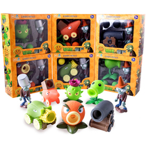 Plants vs zombies toy soft rubber full set can launch combat game hand office model Pea corn 6
