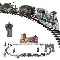 Rail Train Remote Control Electric Will Smoke Simulation Model Rechargeable Van Steam Children Toy Boy Presents