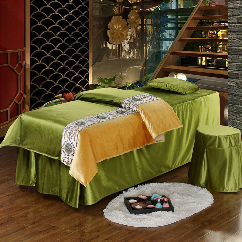 điều trị cao cấp denim bedspread massage vẻ đẹp châu Âu SPA rắn giường trải giường che có thể được tùy chỉnh dầu gội đầu đơn giản - Trang bị tấm mua khăn trải giường spa