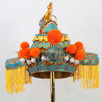 Peking Opera Helmet Opera Headwear Stage Decoration Drama Dotted Silk