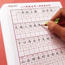 Childrens practice post tracing red book One two three grade writing book full set of beginner primary school students synchronous new words and Chinese characters