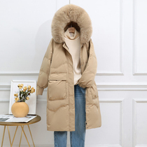 2021 years Winter new Anti-season clear cabin Large fur collar down jacket for womens medium and long style Fashion Easy Thickened Tooling Jacket
